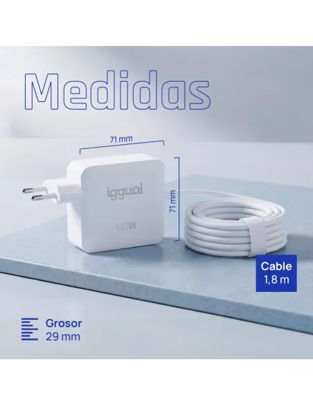 iggual Cargador portátil tipo C 140W MacBook