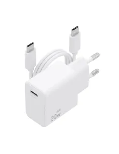 AISENS Cargador GaN USB-C PD3.0 1xUSB-C 20W con cable USB-C 1m, blanco 2