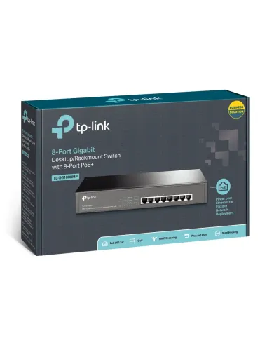 TP-Link TL-SG1008MP switch No administrado Gigabit Ethernet (10 100 1000) Energía sobre Ethernet (PoE) Negro