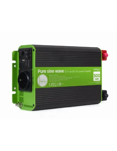 INVERSOR CORRIENTE DC-AC GEMBIRD  COCHE DE ONDA SINUSOIDAL PURA DE 12 V 500 W