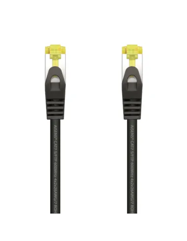 AISENS Cable De Red Latiguillo RJ45 LSZH Cat.7 600 MHz S/FTP PIMF AWG26, Negro, 0.5 m