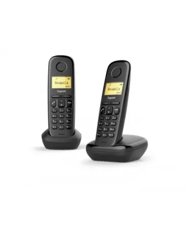 Gigaset A170 Duo Teléfono DECT/analógico Negro Identificador de llamadas