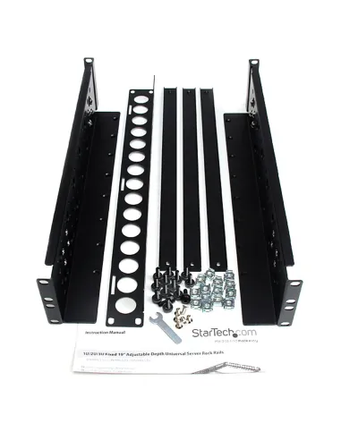StarTech.com Carriles para Rack de Servidores 2U Universales - Carriles para Armario de Servidores con Profundidad Ajustable -