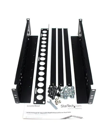 StarTech.com Carriles para Rack de Servidores 2U Universales - Carriles para Armario de Servidores con Profundidad Ajustable -