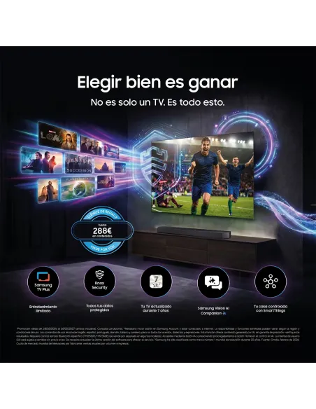 Samsung TV 75" Mini LED M72H 4K Vision AI Smart TV 2026