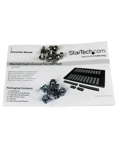 StarTech.com Estante Ajustable 1U Ventilado para Rack de Servidores - 79,3kg - Bandeja Universal de 19 Pulgadas Ajustable de