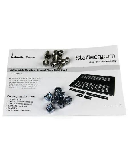 StarTech.com Estante Ajustable 1U Ventilado para Rack de Servidores - 79,3kg - Bandeja Universal de 19 Pulgadas Ajustable de