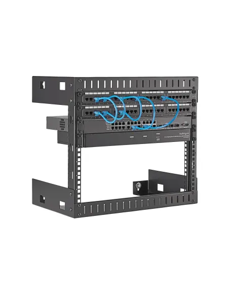 StarTech.com Rack de Servidores Abierto de 8U de Pared - de 19 Pulgadas - de 2 Columnas - con 12 Pulgadas de Profundidad - para