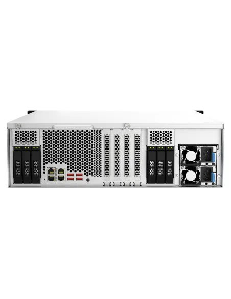 QNAP TS-H2287XU-RP NAS Bastidor (3U) Intel Xeon E E-2378 64 GB DDR4 0 TB QuTS hero Negro, Blanco