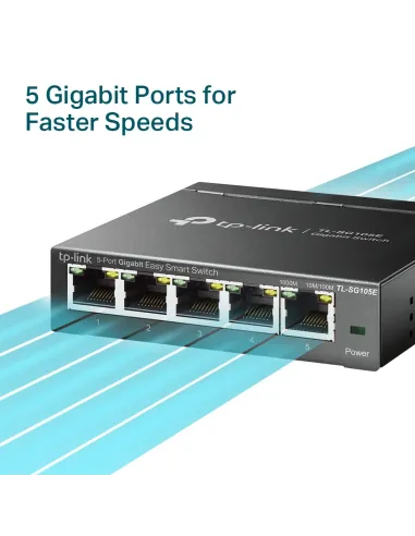 TP-Link TL-SG105E switch Gestionado L2 Gigabit Ethernet (10 100 1000) Negro