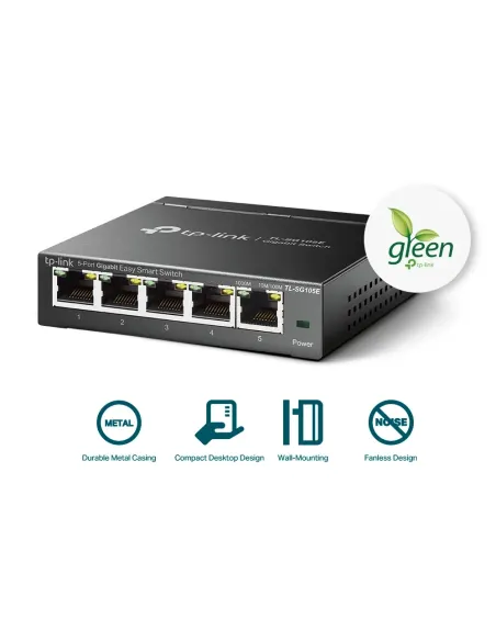 TP-Link TL-SG105E switch Gestionado L2 Gigabit Ethernet (10 100 1000) Negro