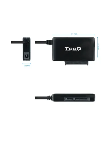 TooQ TQHDA-02C base de conexión para disco duro USB 3.2 Gen 1 (3.1 Gen 1) Type-C Negro