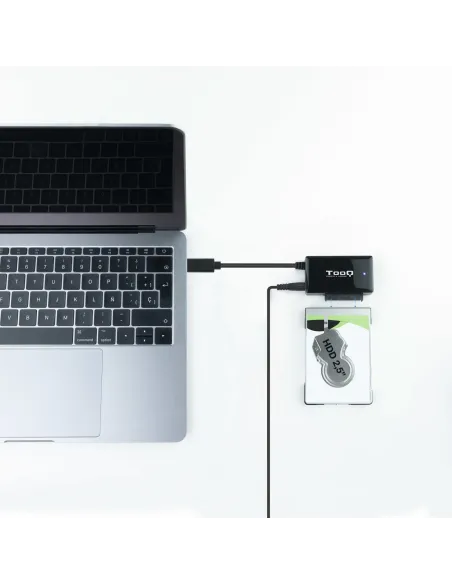 TooQ TQHDA-02C base de conexión para disco duro USB 3.2 Gen 1 (3.1 Gen 1) Type-C Negro