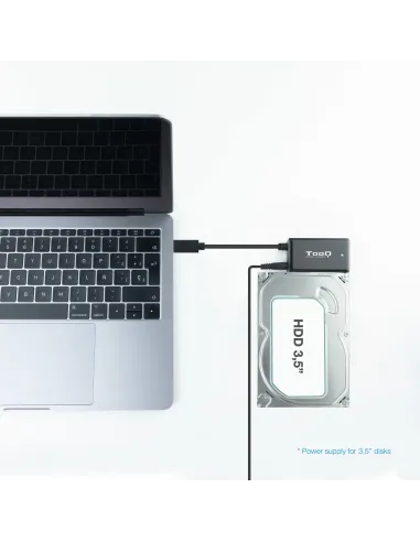 TooQ TQHDA-02C base de conexión para disco duro USB 3.2 Gen 1 (3.1 Gen 1) Type-C Negro