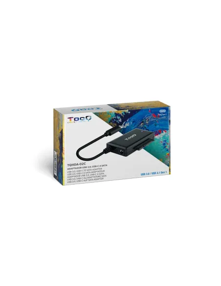 TooQ TQHDA-02C base de conexión para disco duro USB 3.2 Gen 1 (3.1 Gen 1) Type-C Negro