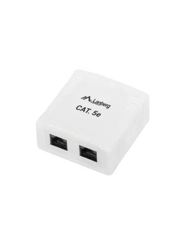 ROSETA DE SUPERFICIE LANBERG CAT.5E UTP 2X TOMA RJ45 BLANCO