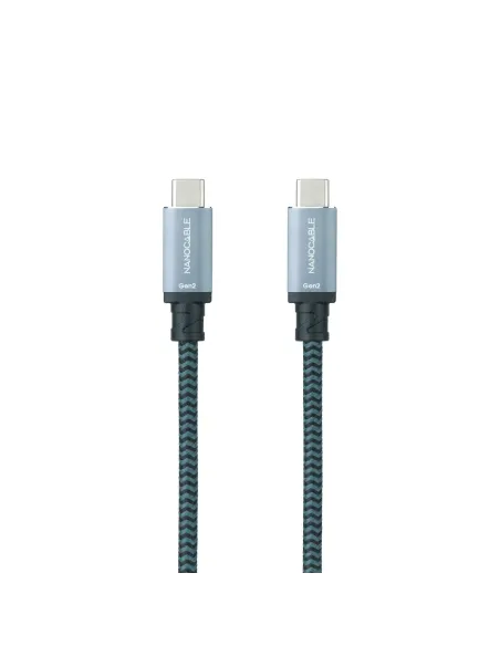 Nanocable Cable USB 3.2 Gen2x2 20Gbps 5A 100W, 4K 60Hz, USB-C M-USB-C M, Gris Negro, 3 m