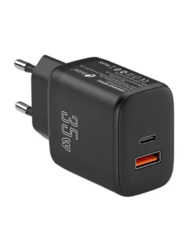 Cargador de pared leotec lecsph35w2k 35w usb tipo a - usb tipo c