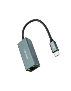 Nanocable Conversor USB-C a Ethernet Gigabit 10/100/1000 Mbps, Aluminio, Gris, 15 cm 2