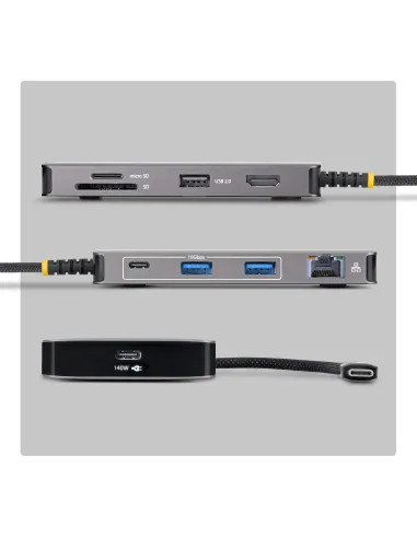 StarTech.com Adaptador Multipuertos USB-C - Mini Dock Tipo C para Portátiles Dell, HP y Lenovo - HDMI 4K 60Hz - PD 140W - Hub