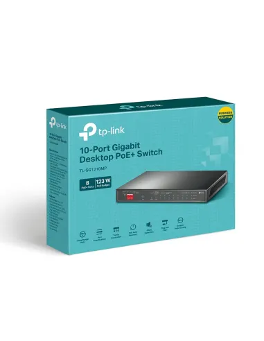 TP-Link TL-SG1210MP switch No administrado Gigabit Ethernet (10 100 1000) Energía sobre Ethernet (PoE) Negro