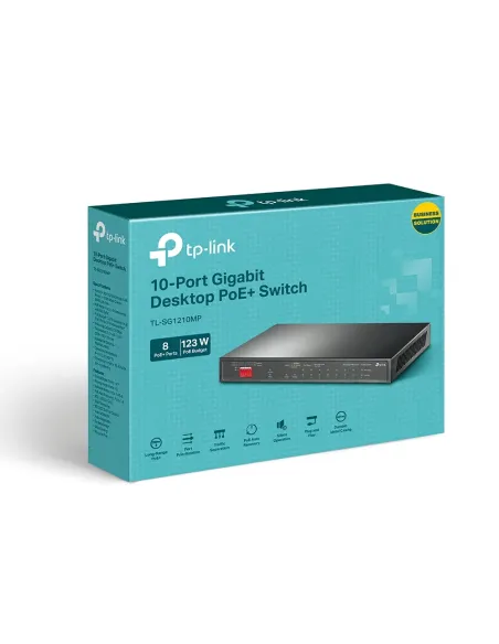 TP-Link TL-SG1210MP switch No administrado Gigabit Ethernet (10 100 1000) Energía sobre Ethernet (PoE) Negro