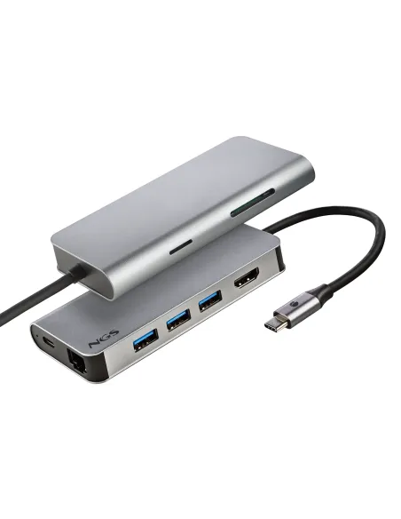 NGS WONDER DOCK 8 USB 2.0 Type-C Plata