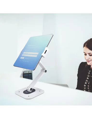 StarTech.com Soporte Ajustable de Sobremesa para Tablet - de Montaje en Pared - 1kg de Capacidad - Base Ergonómica Ajustable