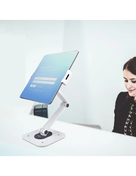 StarTech.com Soporte Ajustable de Sobremesa para Tablet - de Montaje en Pared - 1kg de Capacidad - Base Ergonómica Ajustable