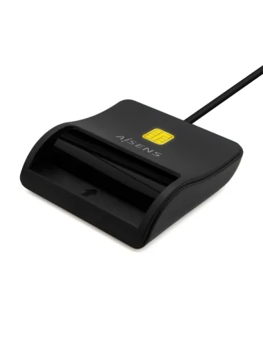 AISENS Lector De Tarjeta Inteligente DNI, USB-C, Negro