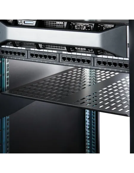 StarTech.com Bandeja para Rack 2U - Bandeja Ventilada Voladiza para Racks 19" de Equipos de Red - Acero de Servicio Pesado -