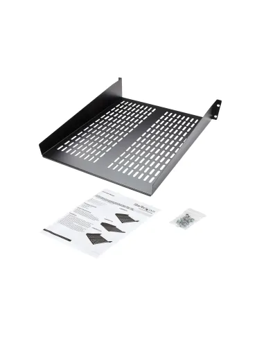 StarTech.com Bandeja para Rack 2U - Bandeja Ventilada Voladiza para Racks 19" de Equipos de Red - Acero de Servicio Pesado -