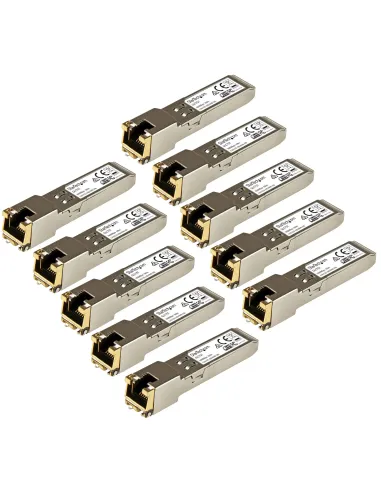 StarTech.com Paquete de 10 Módulos SFP Compatibles con Cisco GLC-T - 1000BASE-T - SFP a RJ45 Cat6   Cat5e - SFP Ethernet