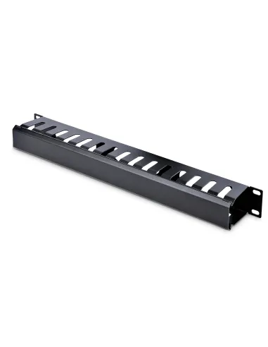 StarTech.com Panel Canaleta 1U de Gestión de Cables para Rack de Conductos Horizontales con Tapa - Conducto de Cables para Rack