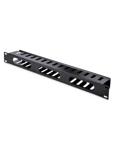 StarTech.com Panel Canaleta 1U de Gestión de Cables para Rack de Conductos Horizontales con Tapa - Conducto de Cables para Rack 2