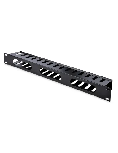 StarTech.com Panel Canaleta 1U de Gestión de Cables para Rack de Conductos Horizontales con Tapa - Conducto de Cables para Rack