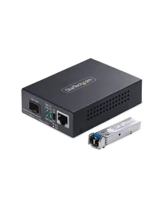 StarTech.com Conversor de Medios de Fibra LC Monomodo Para Redes 10 100 1000Mbps - Gigabit Ethernet a Fibra - 20km - TAA