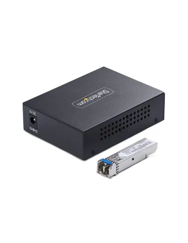 StarTech.com Conversor de Medios de Fibra LC Monomodo Para Redes 10 100 1000Mbps - Gigabit Ethernet a Fibra - 20km - TAA