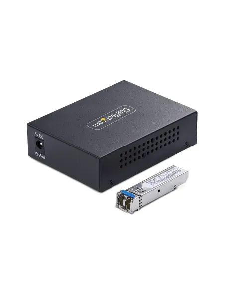 StarTech.com Conversor de Medios de Fibra LC Monomodo Para Redes 10 100 1000Mbps - Gigabit Ethernet a Fibra - 20km - TAA