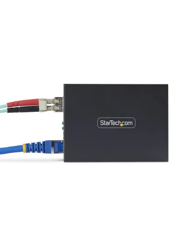 StarTech.com Conversor de Medios de Fibra LC Monomodo Para Redes 10 100 1000Mbps - Gigabit Ethernet a Fibra - 20km - TAA