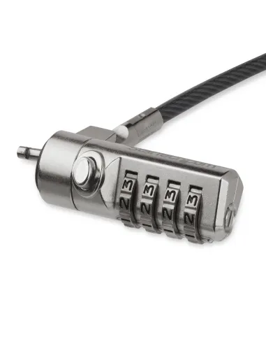 StarTech.com Cable de 2m con Candado de Seguridad de Combinación - con 4 Dígitos - Cable Antirrobo para K-Slot de Seguridad