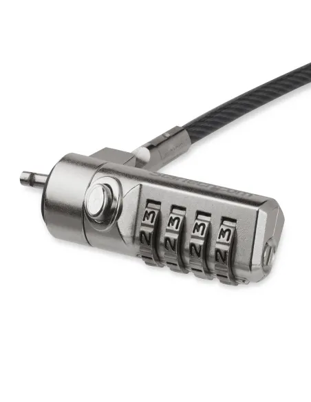 StarTech.com Cable de 2m con Candado de Seguridad de Combinación - con 4 Dígitos - Cable Antirrobo para K-Slot de Seguridad