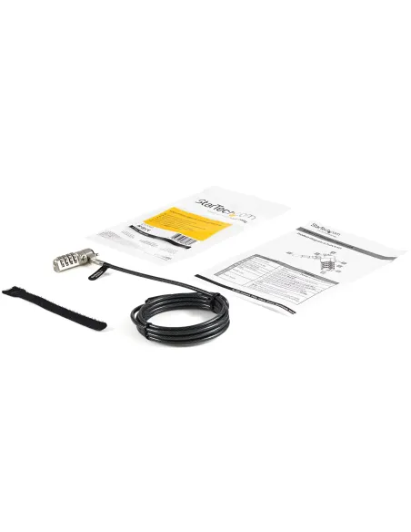 StarTech.com Cable de 2m con Candado de Seguridad de Combinación - con 4 Dígitos - Cable Antirrobo para K-Slot de Seguridad