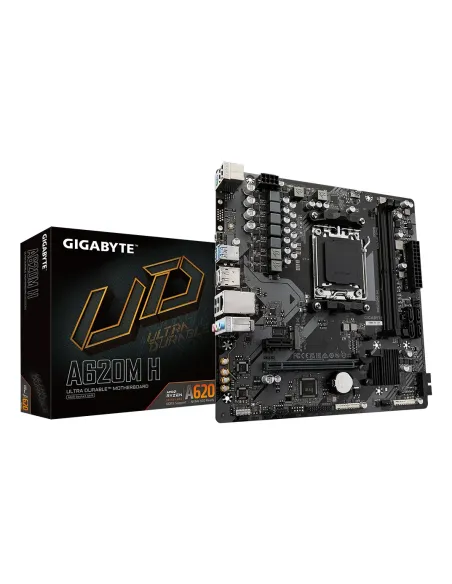 GIGABYTE A620M H Placa base - Soporta CPUs AMD Ryzen 8000, VRM digital de 5+2+2 fases, hasta 7200MHz DDR5 (OC), 1xPCIe 4.0 M.2,