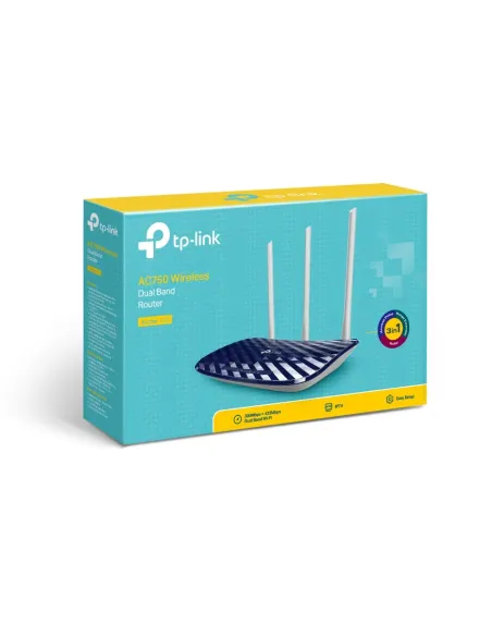 TP-Link AC750 router inalámbrico Ethernet rápido Doble banda (2,4 GHz   5 GHz) Negro, Blanco