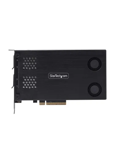 StarTech.com Tarjeta Rack Móvil de 2 Bahías para SSD NVMe M.2 a PCIe x8 - Requiere Bifurcación - Bahías de Intercambio en