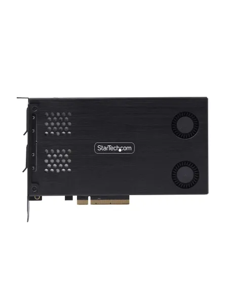 StarTech.com Tarjeta Rack Móvil de 2 Bahías para SSD NVMe M.2 a PCIe x8 - Requiere Bifurcación - Bahías de Intercambio en