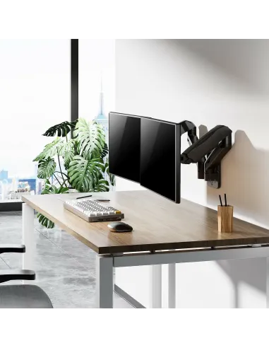 AISENS Soporte De Pared Pro Contrapeso Giratorio E Inclinable Para Monitor tv 9kg (3 Pivotes, 2 Brazos) De 17-32, Negro