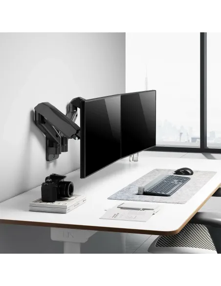 AISENS Soporte De Pared Pro Contrapeso Giratorio E Inclinable Para Monitor tv 9kg (3 Pivotes, 2 Brazos) De 17-32, Negro