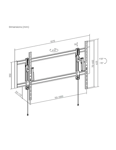 AISENS Soporte Pro antirrobo, giratorio e inclinable para monitor TV 80kg de 55"-105", negro